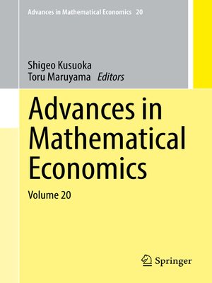 cover image of Advances in Mathematical Economics Volume 20